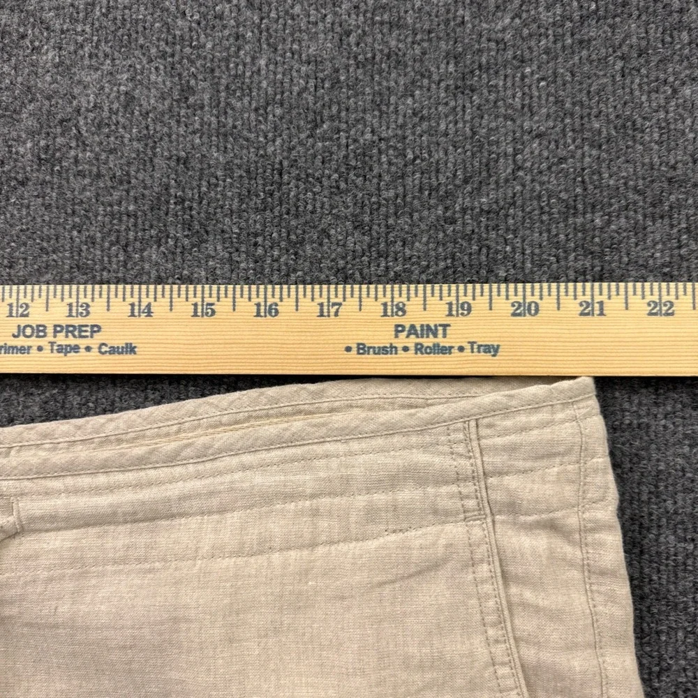 Jos A Bank Linen Cotton Pants Mens 40x28 Beige Tailored Drawstring Trousers